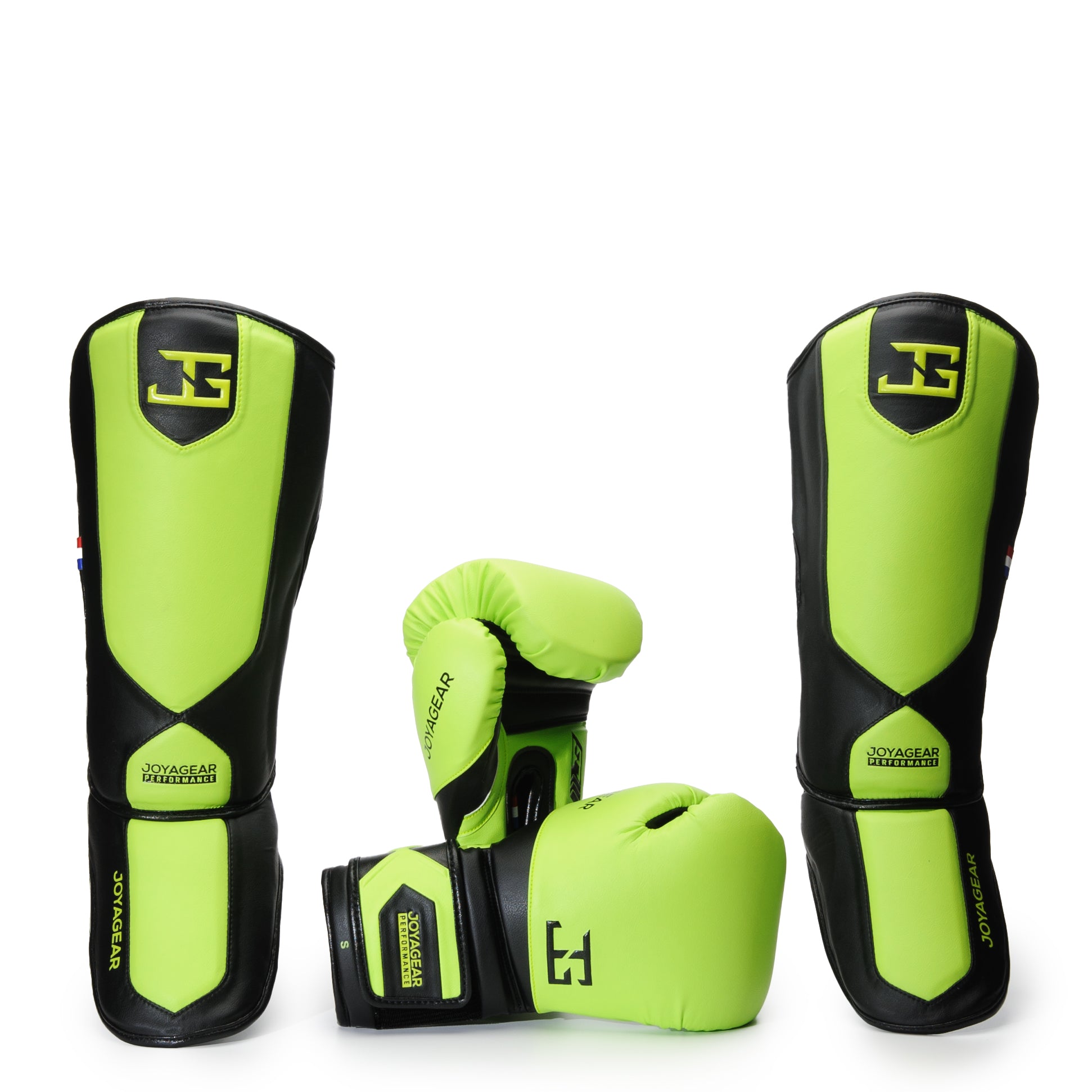 Joyagear Performance Scheenbeschermers Zwart/Limoengroen