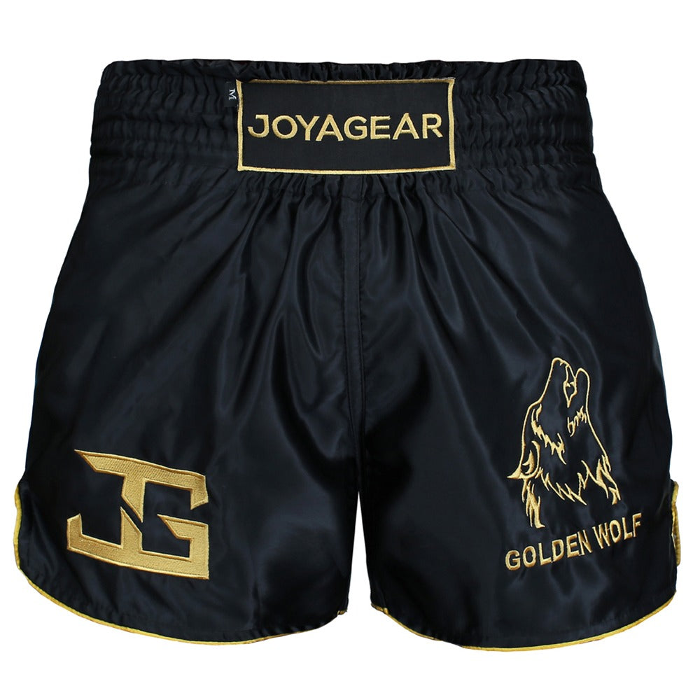 Joyagear Golden Wolf Muay Thai Shorts Black