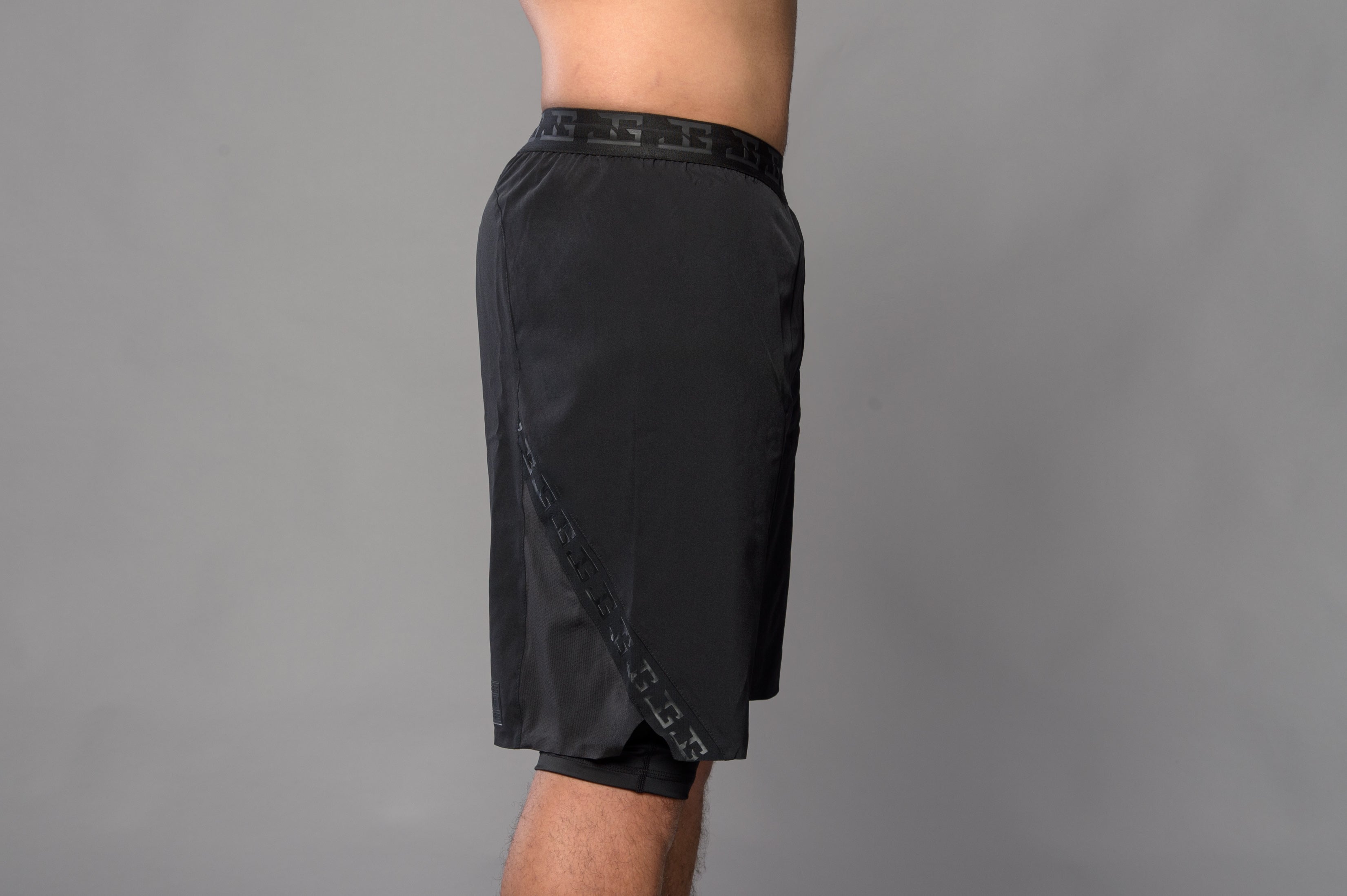 2-1 Pants with Half Leggings - BLACK/BLACK