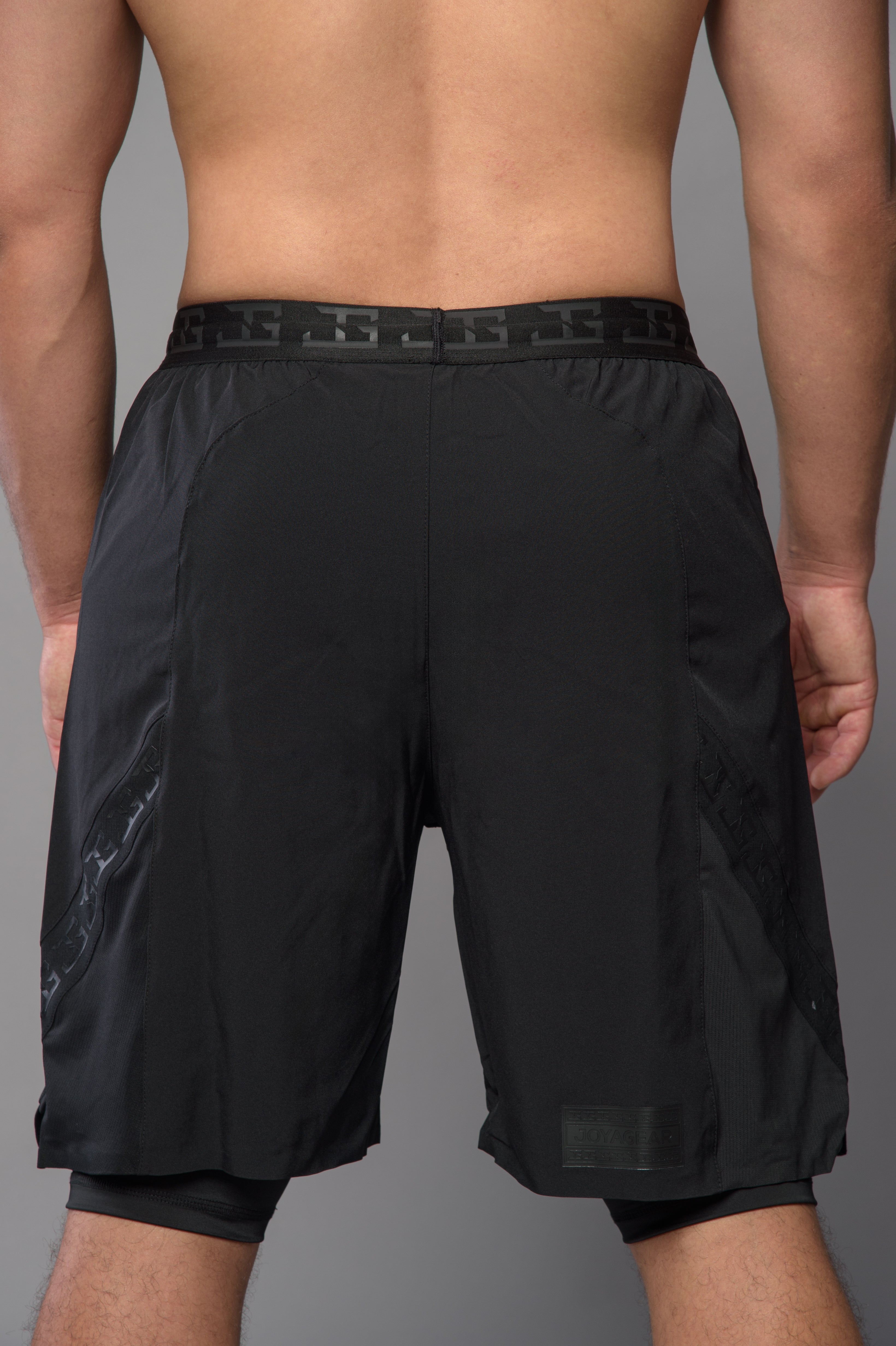 2-1 Pants with Half Leggings - BLACK/BLACK