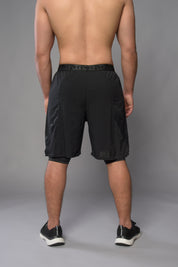 2-1 Pants with Half Leggings - BLACK/BLACK