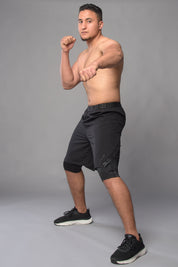 2-1 Pants with Half Leggings - BLACK/BLACK