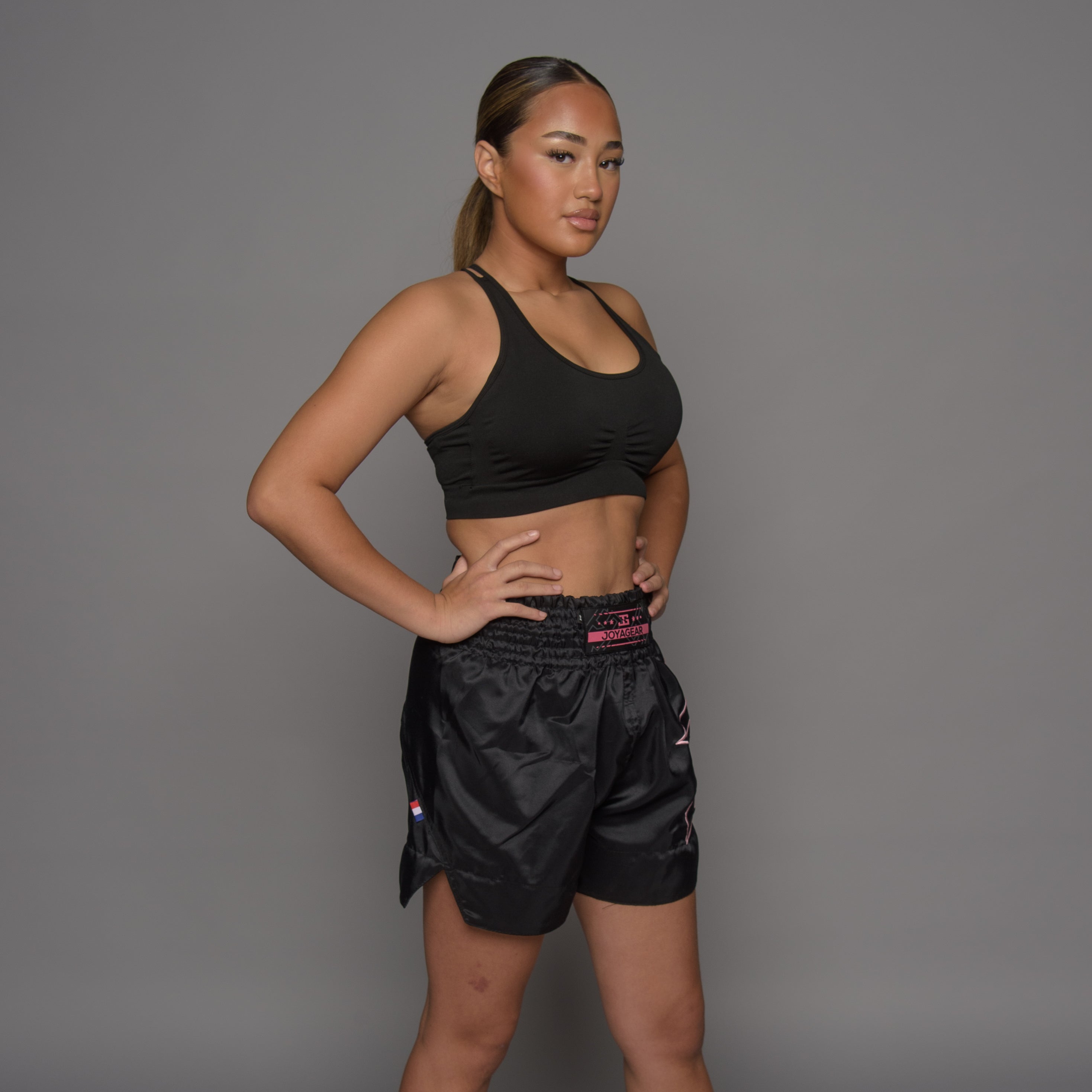 Joyagear Strike Kickboksbroek Dames Zwart/Roze