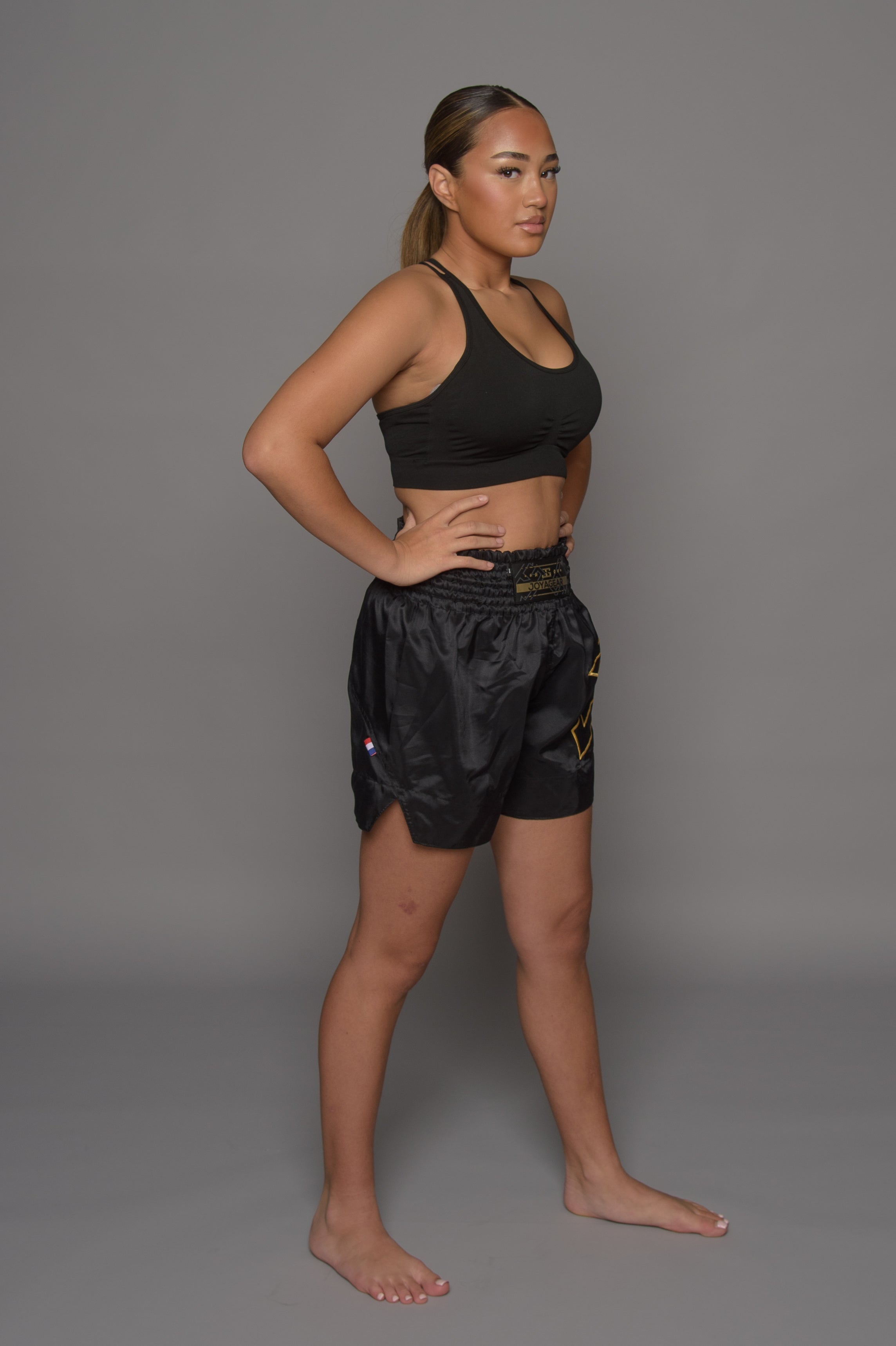 Joyagear Strike Kickboksbroek Dames Zwart/Goud