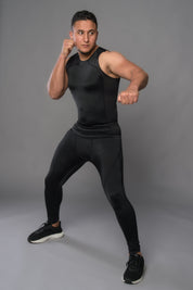 Joya Rashguard Tank Top - Black/Black
