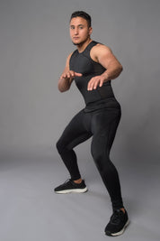 Joya Rashguard Tank Top - Black/Black