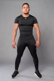Joya Rashguard Korte Mouwen - Zwart/Wit