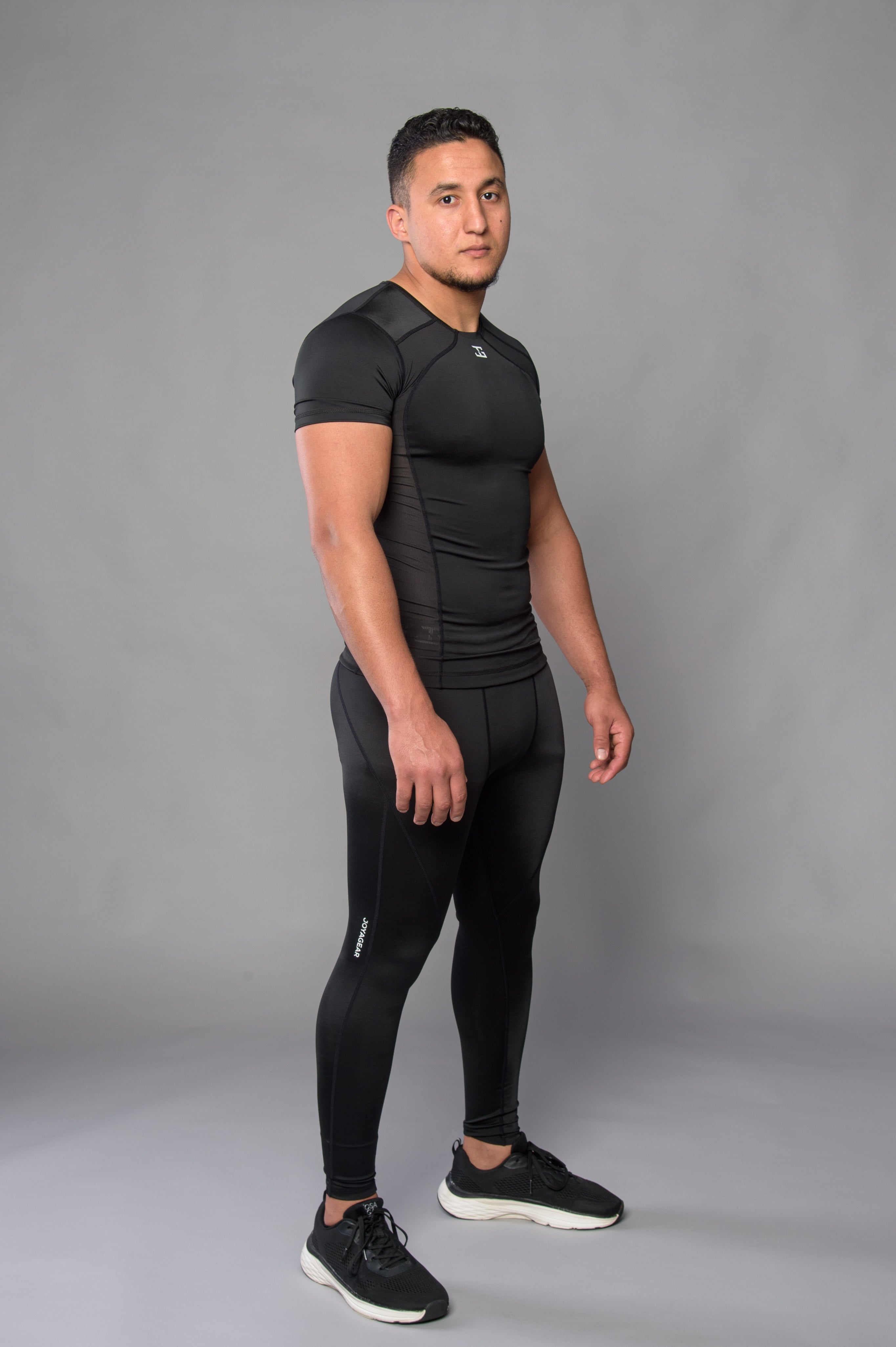 Joya Rashguard Korte Mouwen - Zwart/Wit
