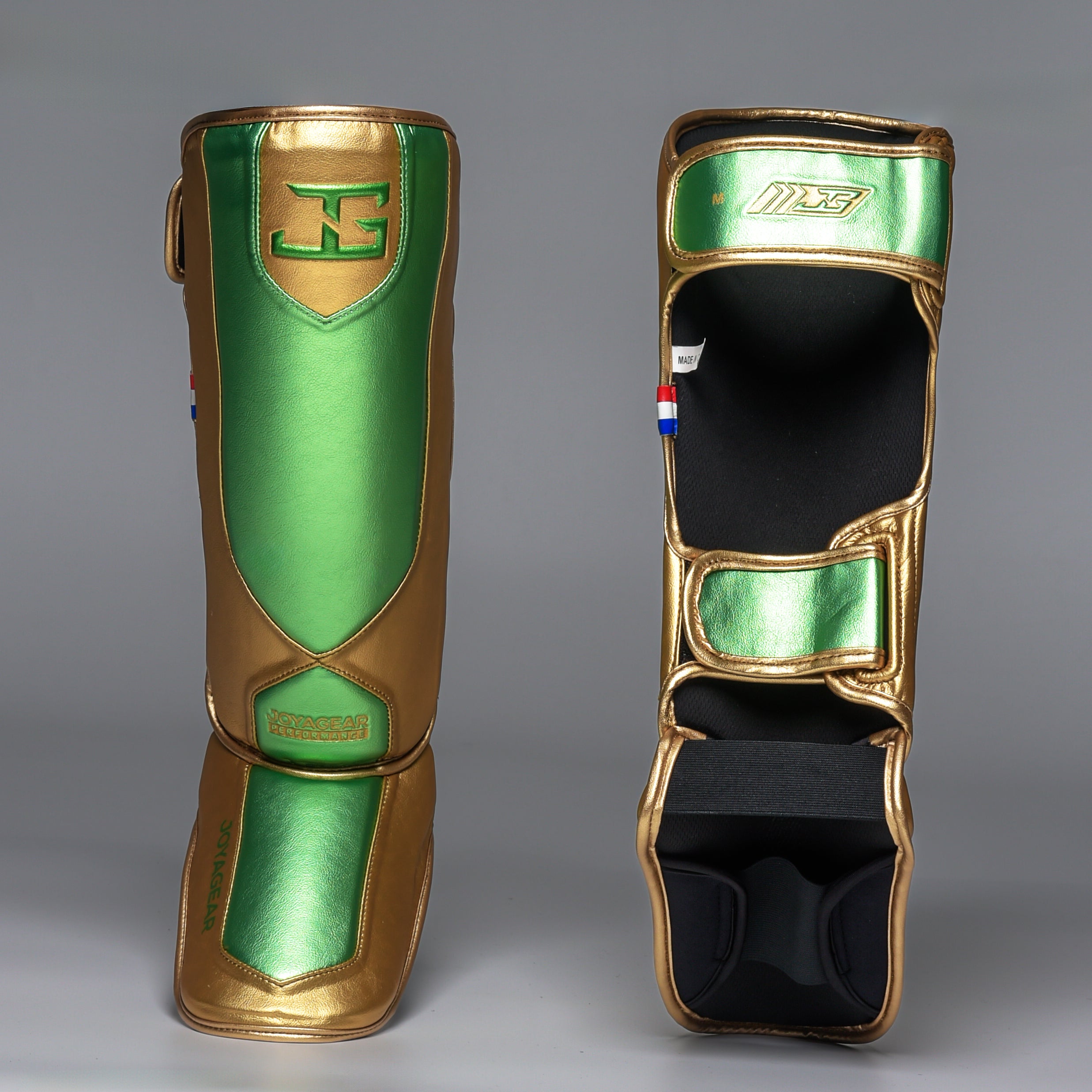 Joyagear Performance Shinguards Green/Gold