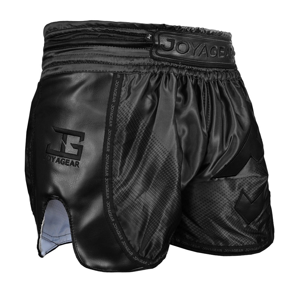 The Joyagear "Evolution" Kickboxing Shorts - BLACK/BLACK