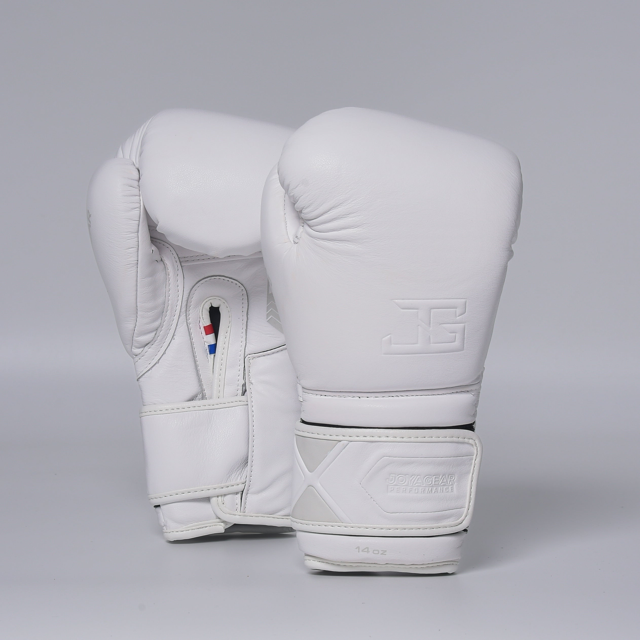 Joyagear Elite Performance Boxing Gloves Leather White
