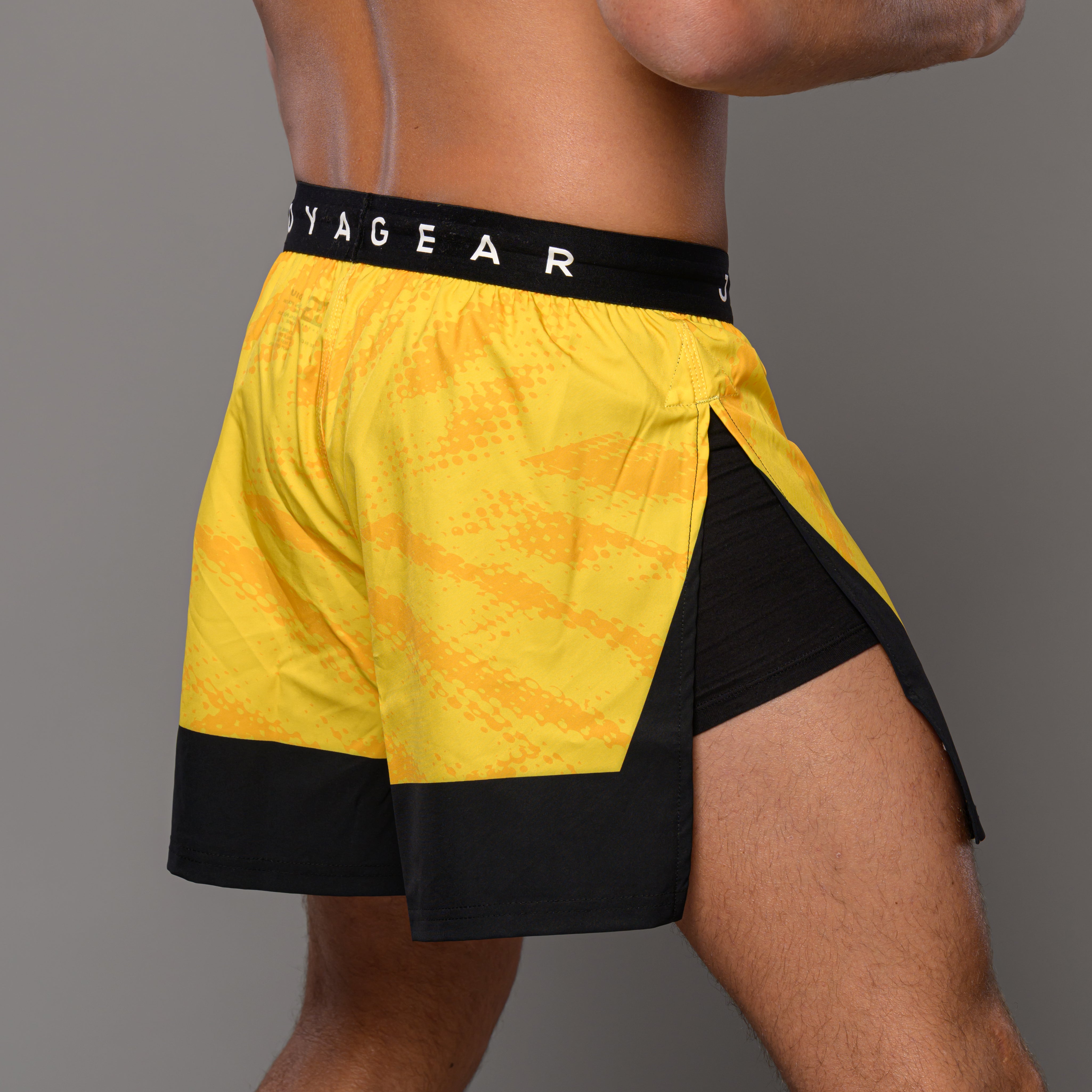 JOYAGEAR HIGH SPLIT ELITE MMA SHORT GEEL