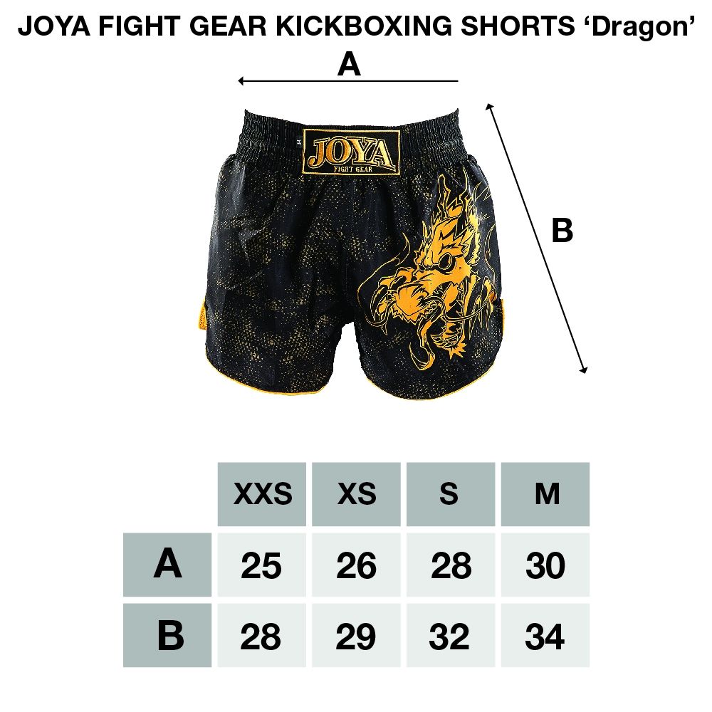 Joya Kickboxing Shorts - Dragon - Gold