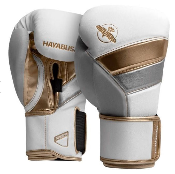 Hayabusa T3 Boxing Gloves white/gold