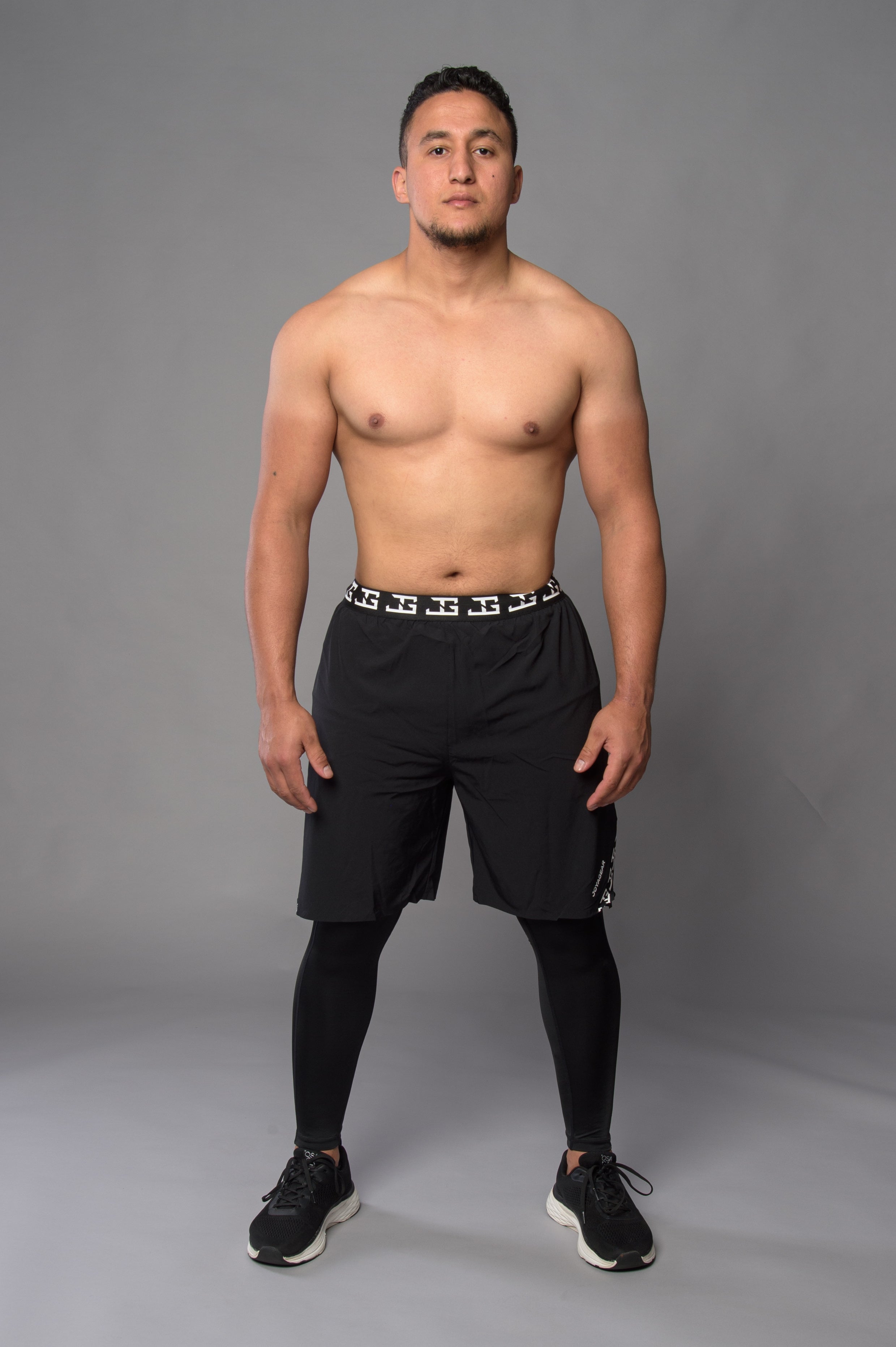 2-1 Pants with Long Leggings - BLACK/WHITE