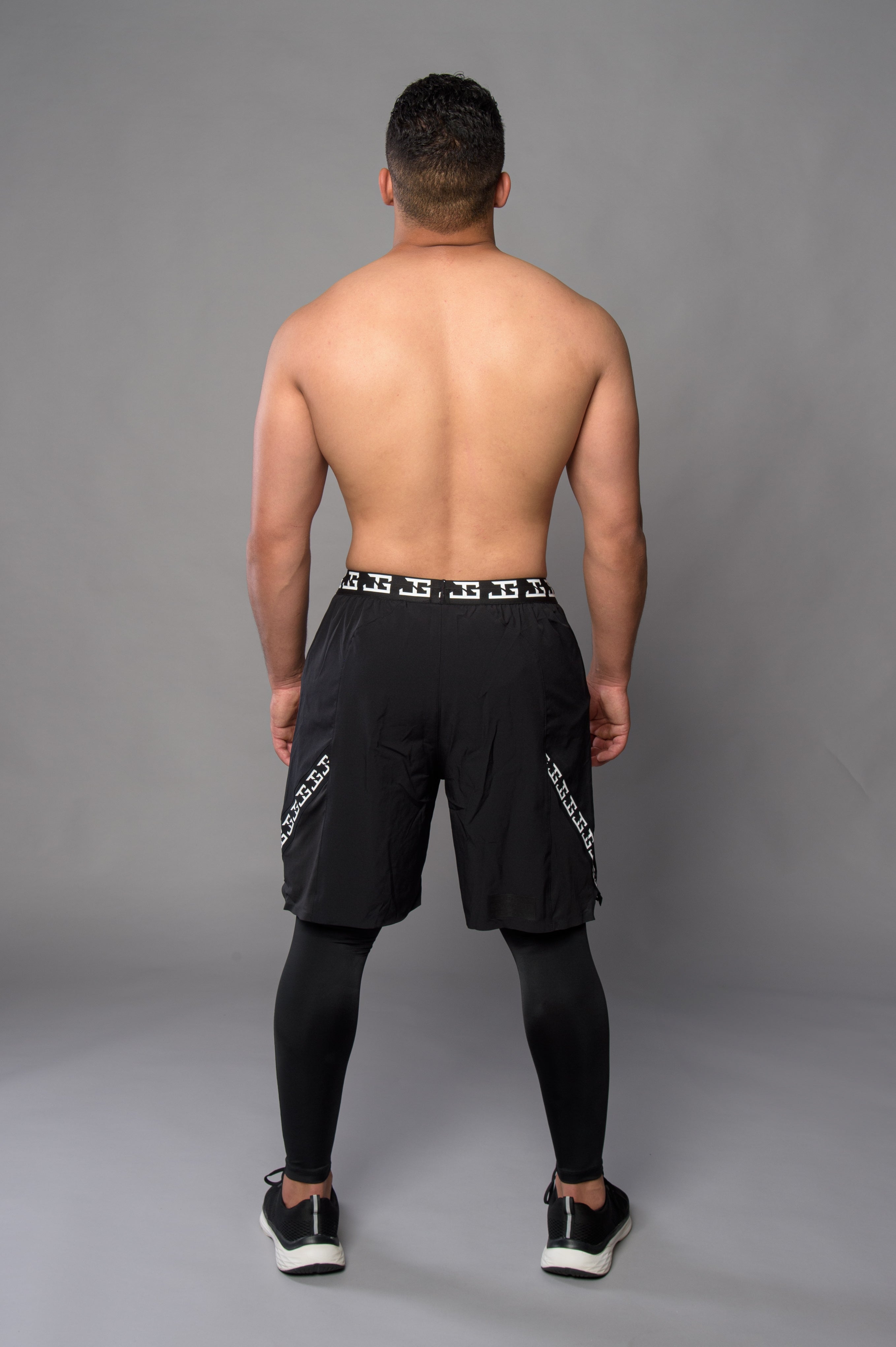 2-1 Pants with Long Leggings - BLACK/WHITE