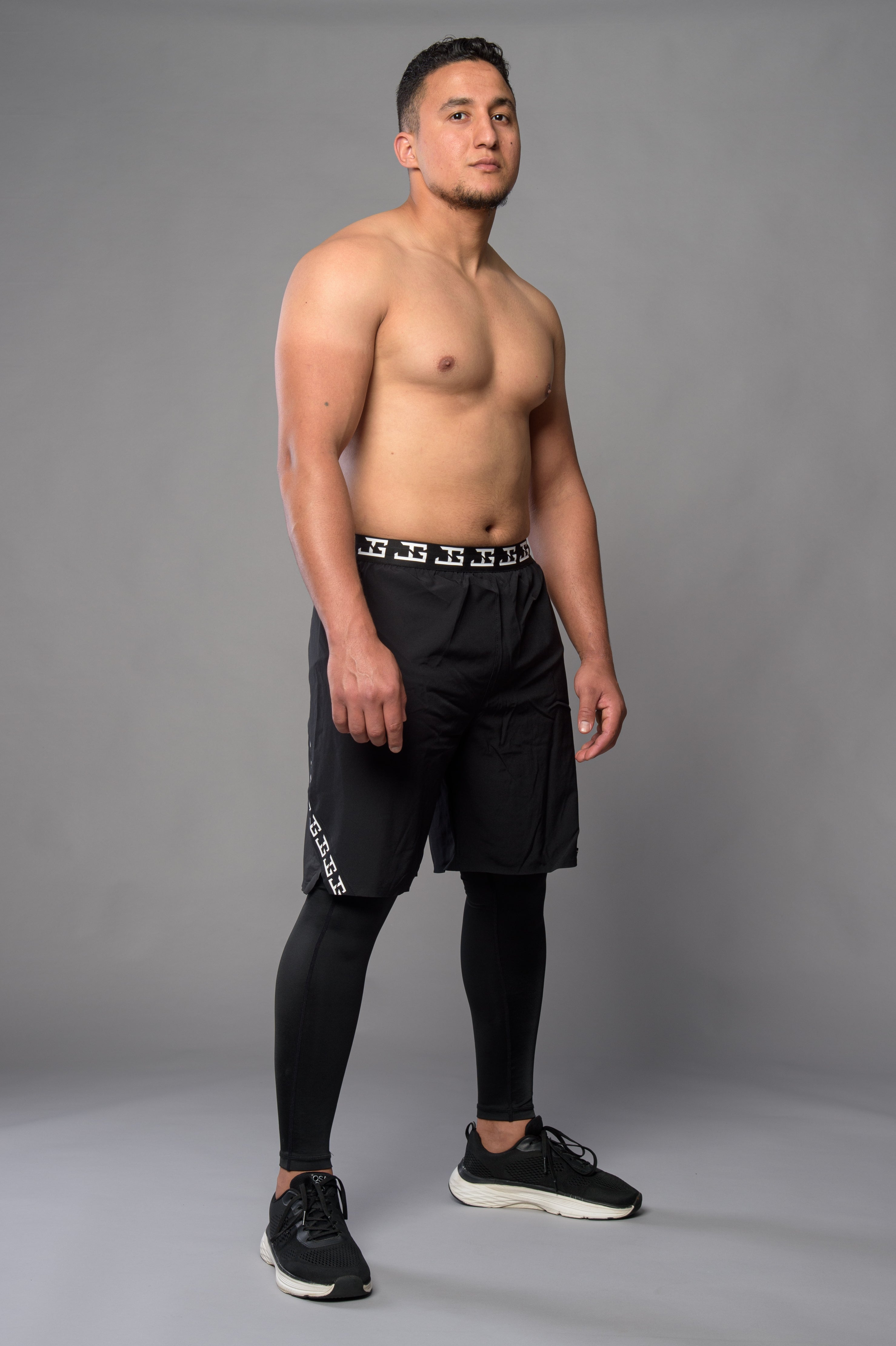 2-1 Pants with Long Leggings - BLACK/WHITE