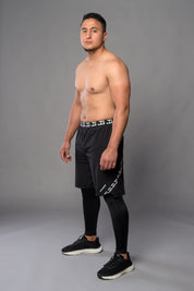 2-1 Pants with Long Leggings - BLACK/WHITE