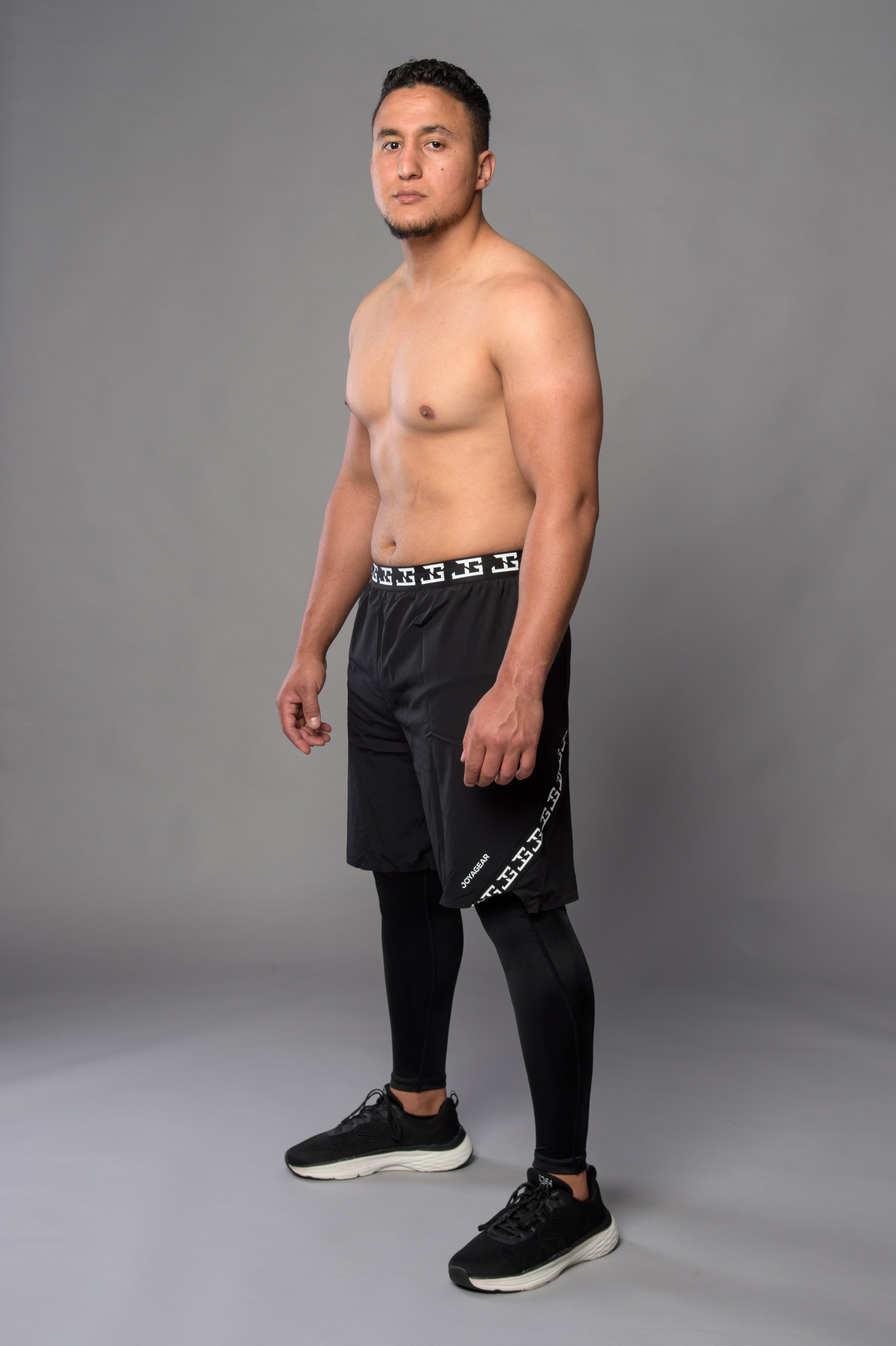 2-1 Pants with Long Leggings - BLACK/WHITE