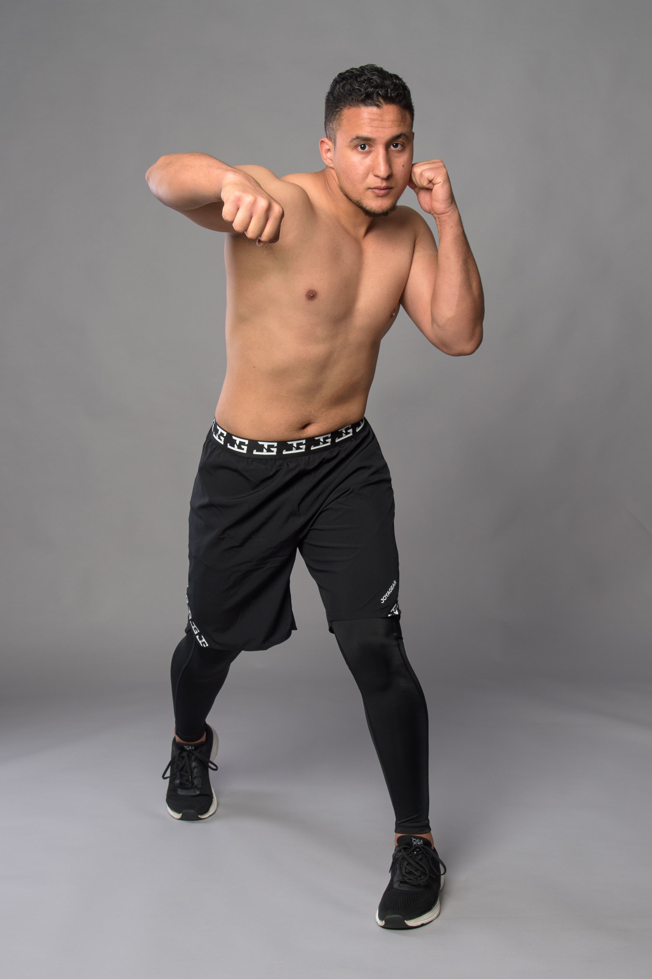 2-1 Pants with Long Leggings - BLACK/WHITE