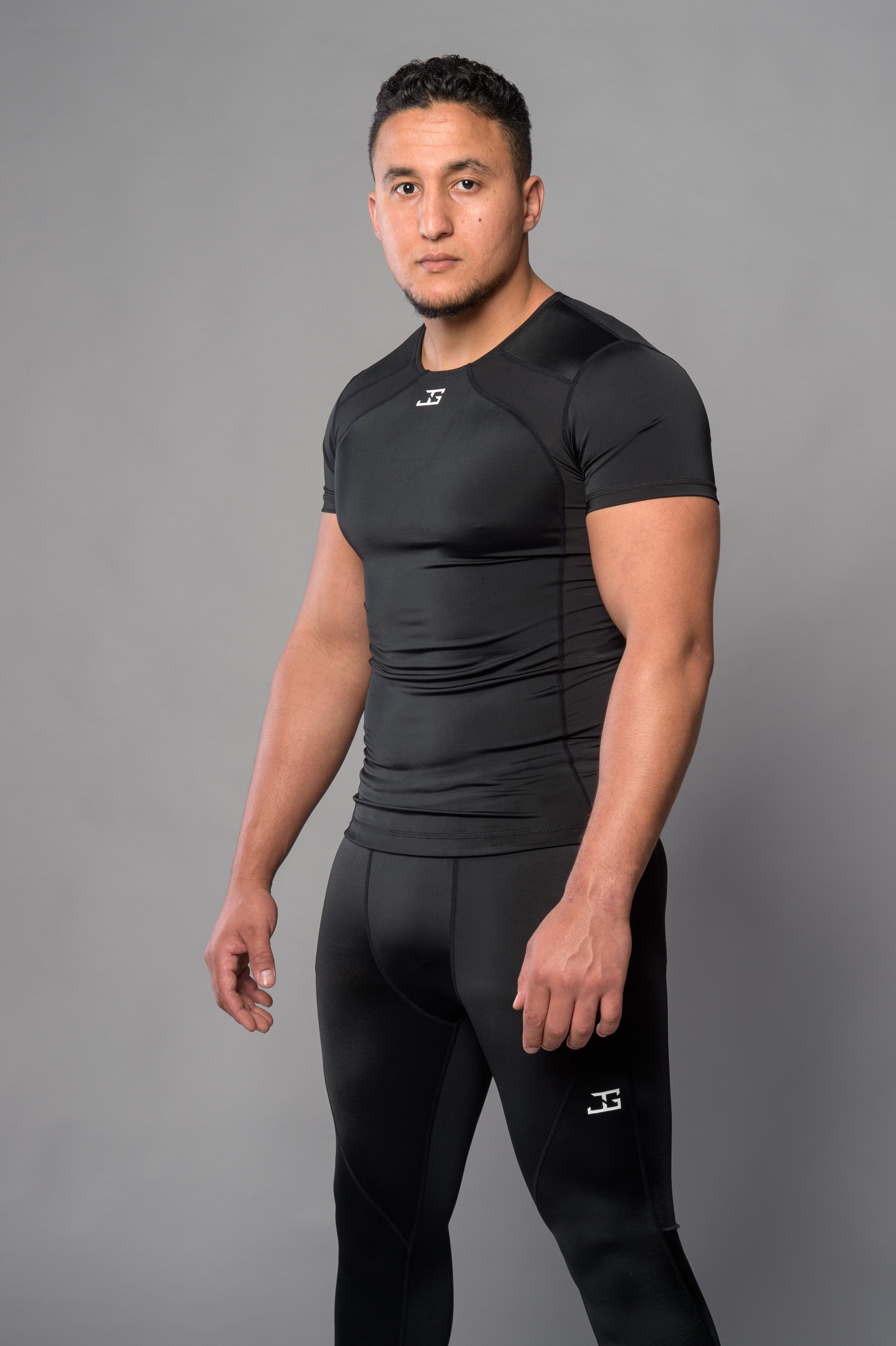 Joya Rashguard Korte Mouwen - Zwart/Wit