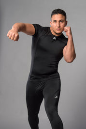 Joya Rashguard Korte Mouwen - Zwart/Wit