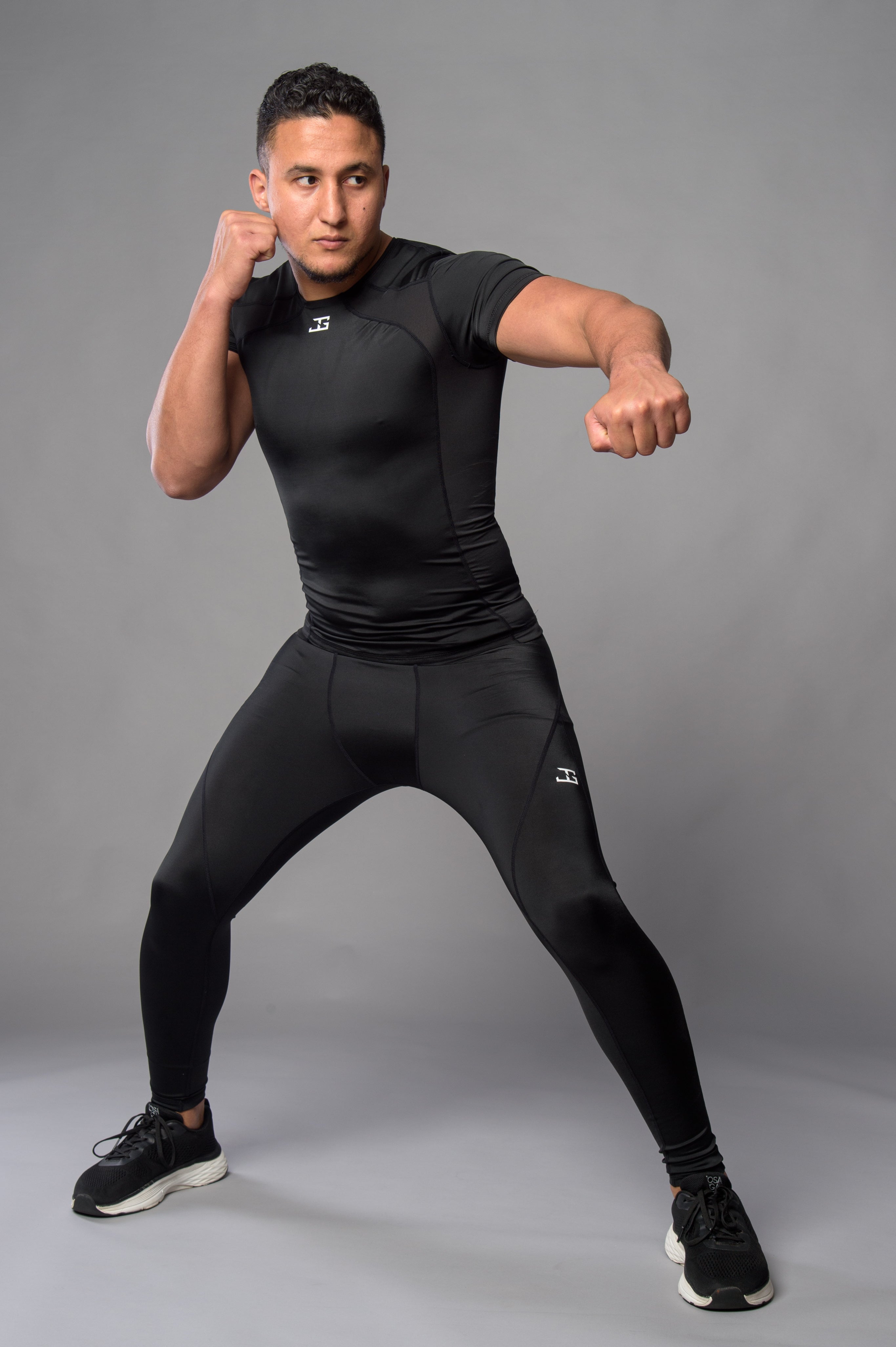 Joya Rashguard Korte Mouwen - Zwart/Wit