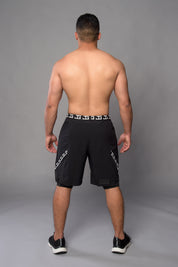 2-1 Pants with Half Leggings - BLACK/WHITE